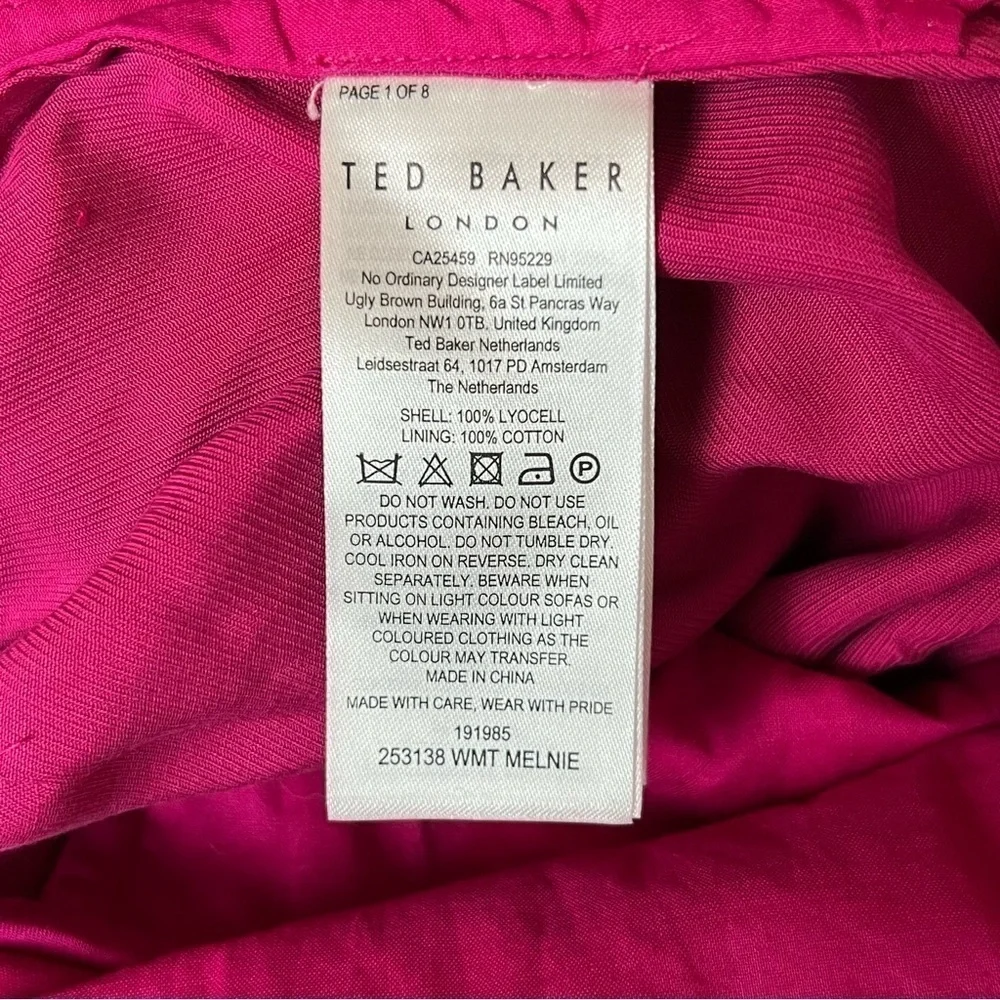 NWT‎ TED BAKER Sleeveless Square Neck Wide Leg Ankle Crop Cinch Waist Jumpsuit 4 - Picture 13 of 16